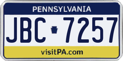 PA license plate JBC7257