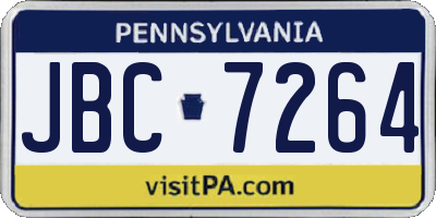 PA license plate JBC7264