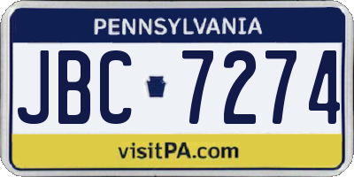 PA license plate JBC7274