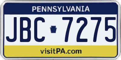 PA license plate JBC7275