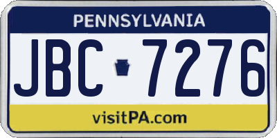 PA license plate JBC7276
