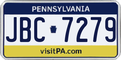 PA license plate JBC7279