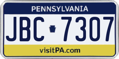 PA license plate JBC7307