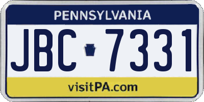 PA license plate JBC7331