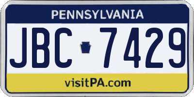 PA license plate JBC7429
