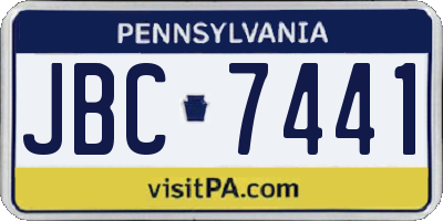 PA license plate JBC7441