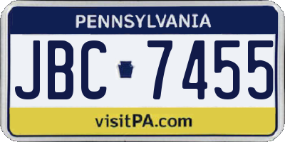 PA license plate JBC7455