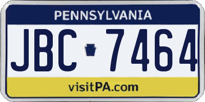PA license plate JBC7464