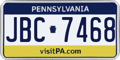PA license plate JBC7468