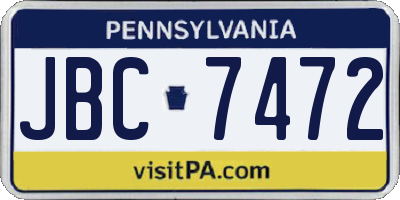 PA license plate JBC7472