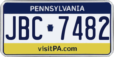 PA license plate JBC7482