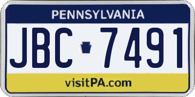 PA license plate JBC7491