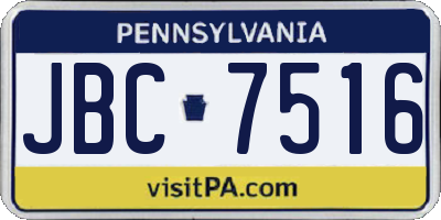 PA license plate JBC7516