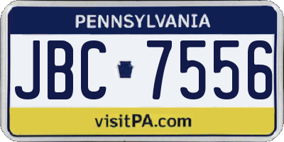 PA license plate JBC7556