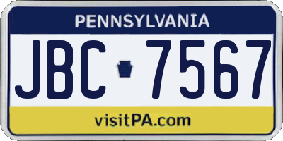 PA license plate JBC7567