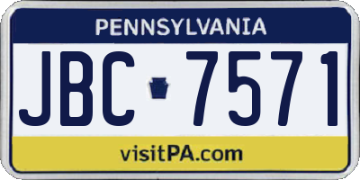PA license plate JBC7571