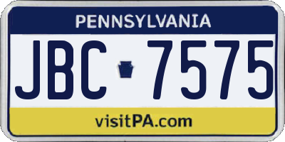 PA license plate JBC7575