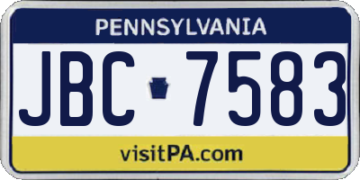 PA license plate JBC7583