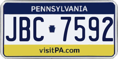 PA license plate JBC7592