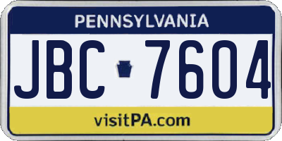 PA license plate JBC7604