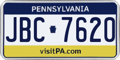 PA license plate JBC7620
