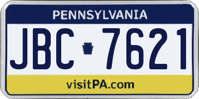 PA license plate JBC7621