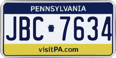 PA license plate JBC7634