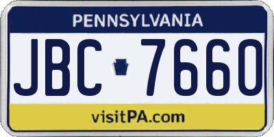 PA license plate JBC7660