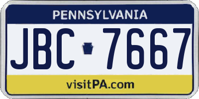 PA license plate JBC7667