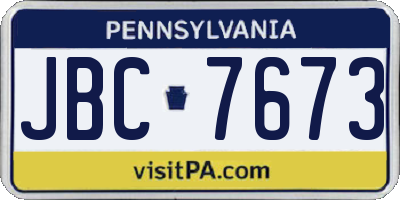 PA license plate JBC7673