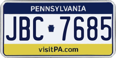 PA license plate JBC7685