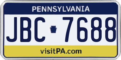 PA license plate JBC7688