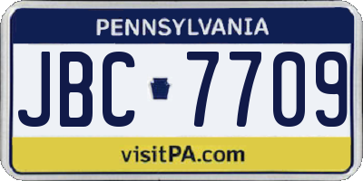 PA license plate JBC7709