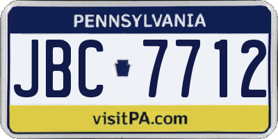 PA license plate JBC7712
