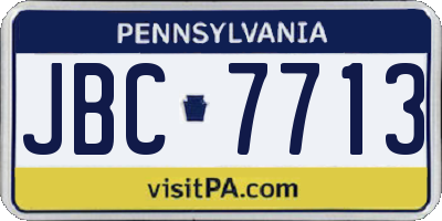 PA license plate JBC7713