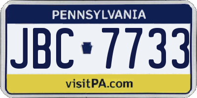 PA license plate JBC7733