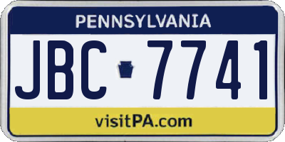 PA license plate JBC7741