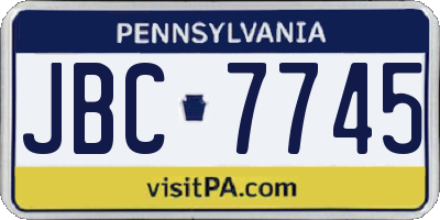 PA license plate JBC7745