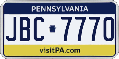 PA license plate JBC7770