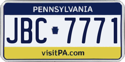 PA license plate JBC7771