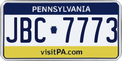 PA license plate JBC7773