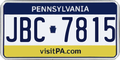 PA license plate JBC7815
