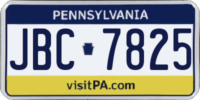 PA license plate JBC7825