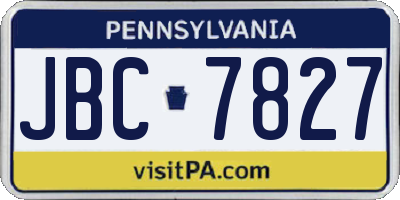 PA license plate JBC7827