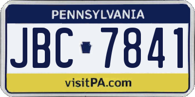PA license plate JBC7841