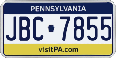 PA license plate JBC7855