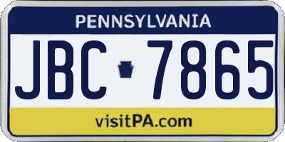 PA license plate JBC7865