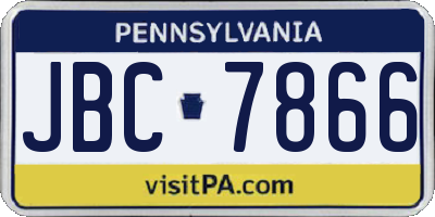 PA license plate JBC7866