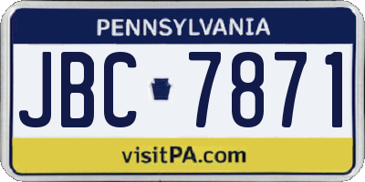 PA license plate JBC7871