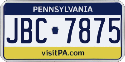 PA license plate JBC7875
